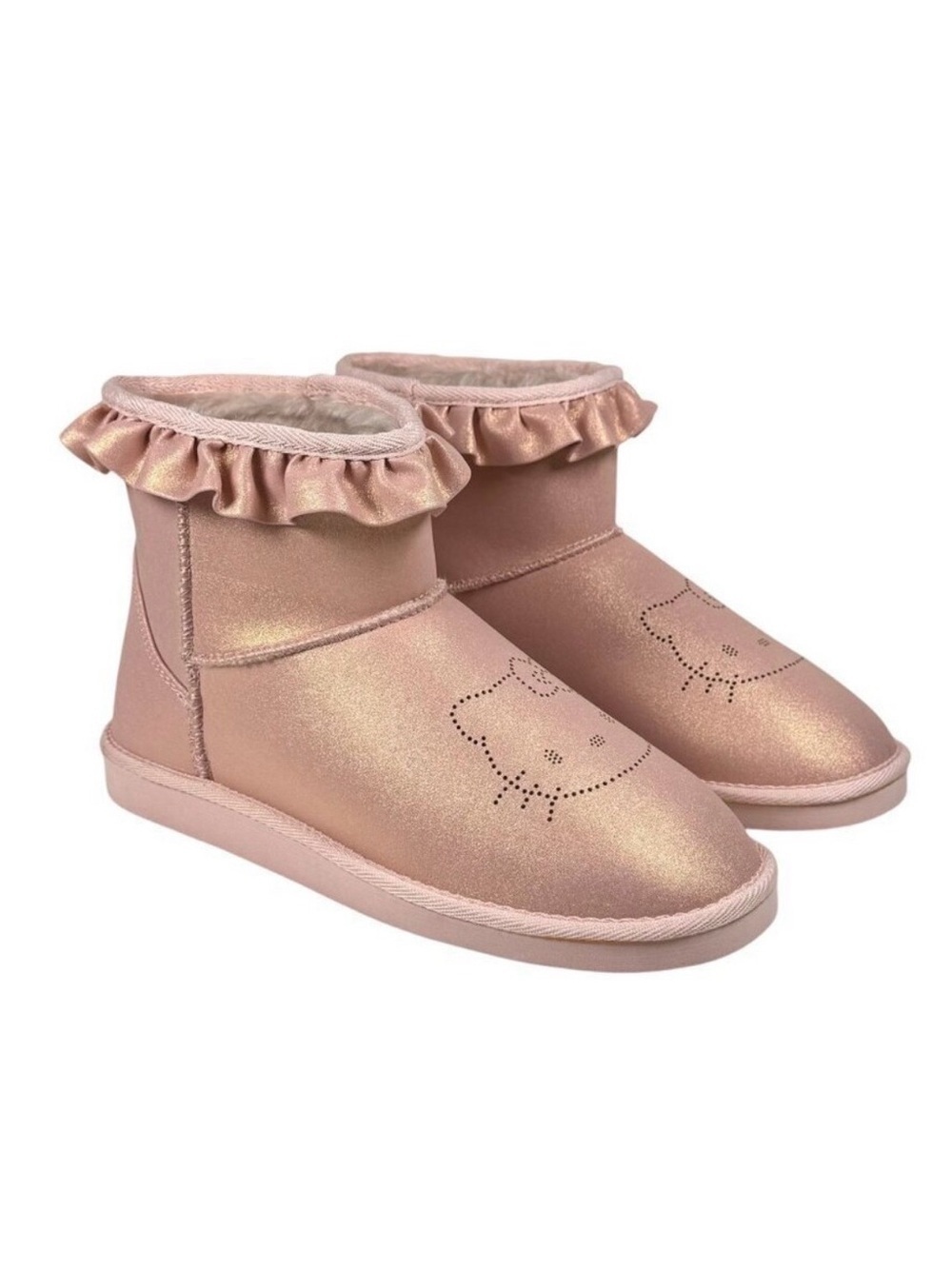 NWT Hello Kitty Sanrio Shearling Boots Sz 9 Pink Faux Fur Y2K Kawaii Winter